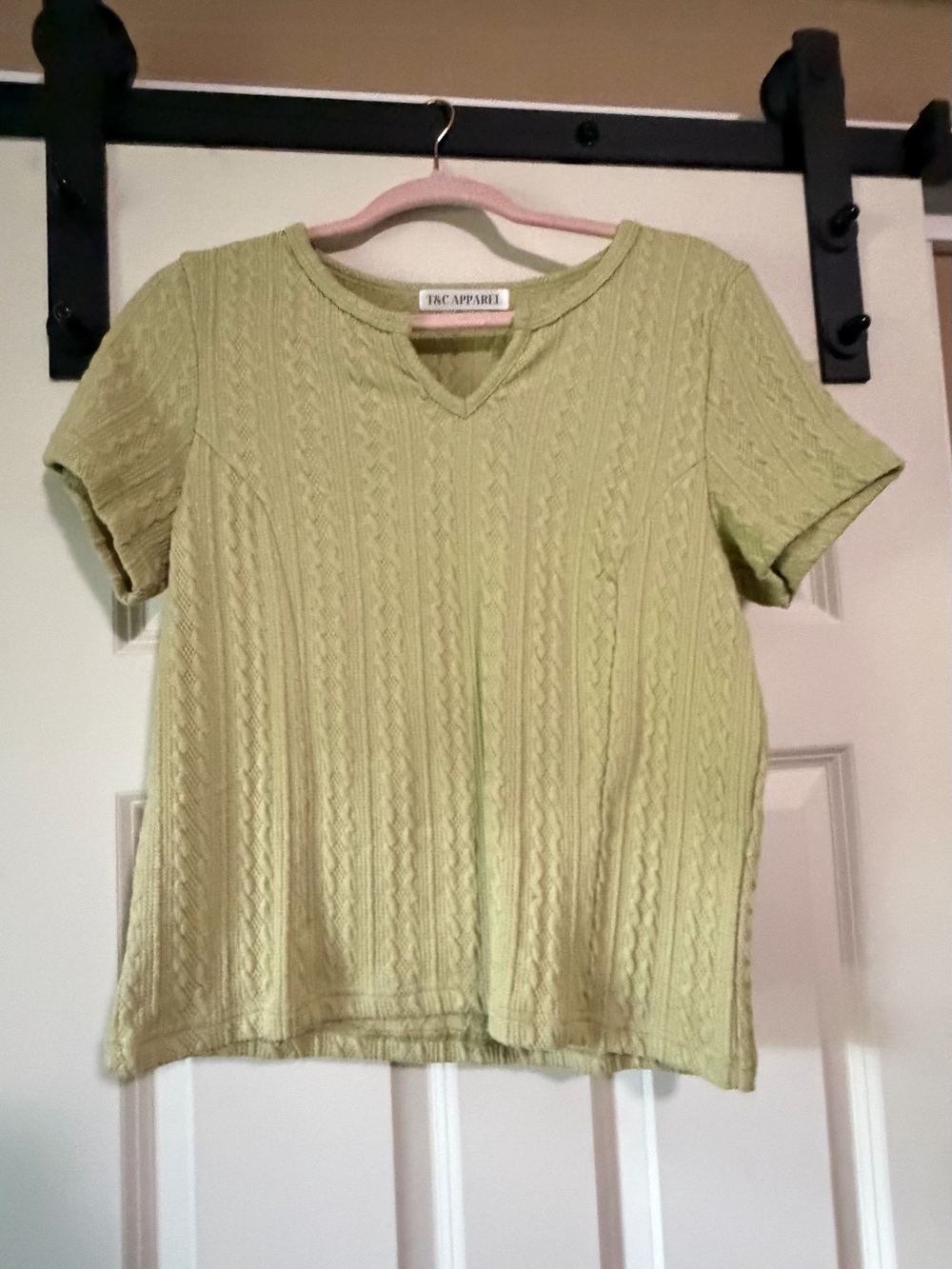Women's Light Green Short Sleeve Knit Tee